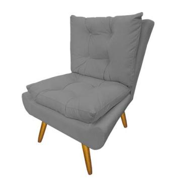 Imagem de Conjunto 2 Poltronas Decorativa Estofada Quarto Closet Karen Suede Cin