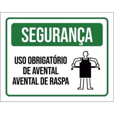Imagem de Placa Segurança - Uso Obrigatório Avental De Raspa 36X46 - Sinalizo