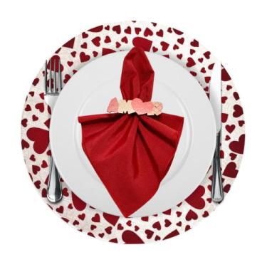 Imagem de Kit Sousplat Completo Amor Coração Guardanapo e Porta Guardanapo - MUM