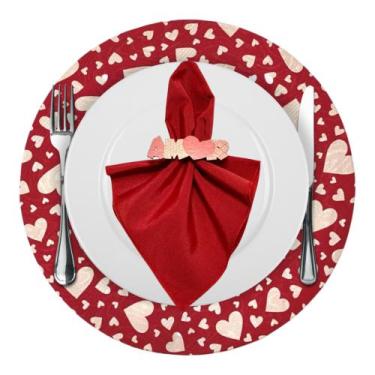 Imagem de Kit Sousplat Completo Amor Coração Guardanapo e Porta Guardanapo - MUM