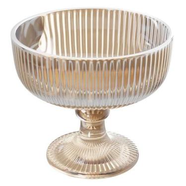 Imagem de Taça Avulsa 320ml De Vidro Para Sobremesa Lines Âmbar - Wolff