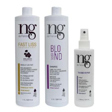 Imagem de Ng De France Kit Fast Liss Realinhamento Vegano Alisamento 1L + Spray 