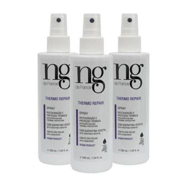 Imagem de Kit 3 Leave-in Protetor Térmico Vegano Spray Thermo Repair NG de Franc