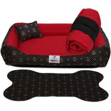 Imagem de Caminha pet cachorro gato casinha com fundo impermeável kit 04 peças t