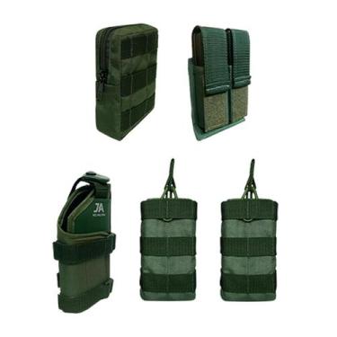 Imagem de Kit Modular 5 Acessórios Colete Modular - J.A Rio Militar, Verde escur
