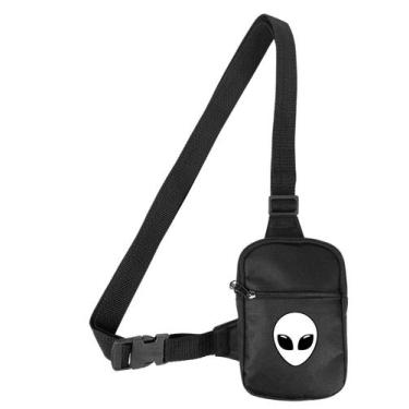 Imagem de Mini Bolsa Lateral Shoulder Bag Masculina Pega Visão Estampa ET Branco