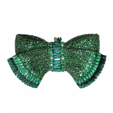 Imagem de DJBM Sweet Bow Strass Crystal Evening Clutch Diamond Evening Bags Bolsas e Bolsas para Mulheres Formal Festa Casamento, Verde c