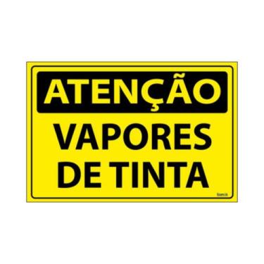 Imagem de Placa De Sinalização Atenção Vapores De Tinta 30x20 Ecom IA - SA54 F9e