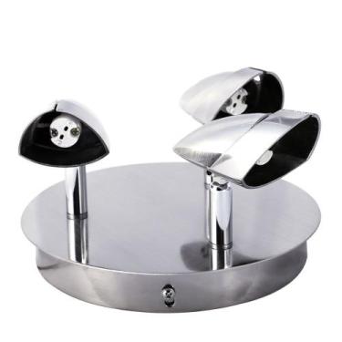 Imagem de Spot Base 3 lâmpadas Dicroica Aço Escovado - Cromado - Home Line