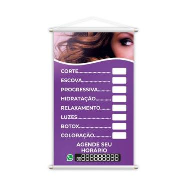 Imagem de Banner Cabeleireiro Salão de Beleza Tratamentos 60x40cm - PlimShop
