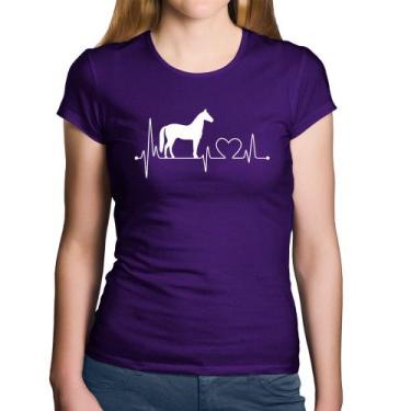 Imagem de Baby Look Algodão Cavalo Batimentos Cardíacos - Foca na Moda, Roxo, P