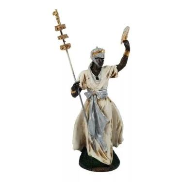 Imagem de Estatueta Orixá Oxalá 27,5cm De Resina Umbanda Imagem Branco - HC Deco