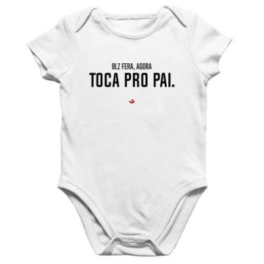 Imagem de Body Bebê Algodão Toca pro pai - Foca na Moda, Branco, GG