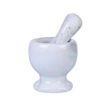 Imagem de Pilão de Pedra Mármore Com Socador 200 Ml - Kehome