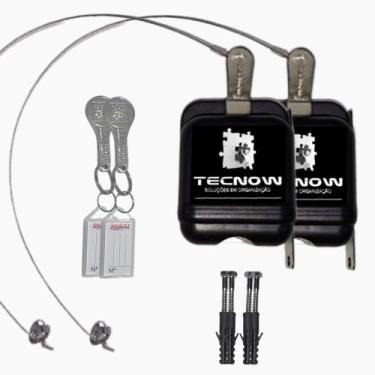 Imagem de Kit 02 Travas Tecnow para Carrinho de compras em Condominio + 02 Chave