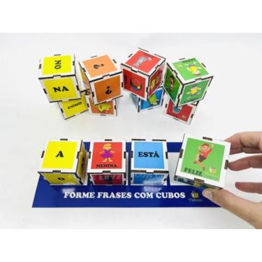 Imagem de Recurso Educativo Forme Frases com Cubos - Materiais para Brincar