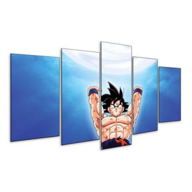 Imagem de Quadro 5 Peças Anime Son Goku Genki Dama Bdz Geek Mosaico 01 - Decorad