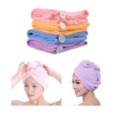 Imagem de Toalha Touca De Secar Cabelo Microfibra Efeito Anti Frizz - N/I