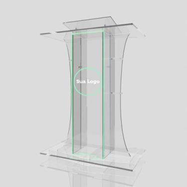 Imagem de Púlpito Resistente 8mm Bonito Igreja Empresarial Eventos com Gravação 