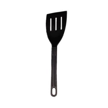 Imagem de Espátula Talher Nylon Cozinha Goumert Utensílio Preto 28Cm - Talheres 