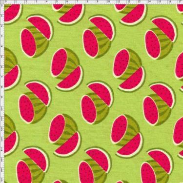 Imagem de Tecido Estampado para Patchwork - Melan & Cia: Melancias Cortadas (0,5