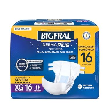 Imagem de Fralda Bigfral Derma Plus Noturna Econômica XG 16 Unidades