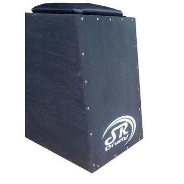 Imagem de Cajon Profissional Inclinado Acústico SR Drums, LOGO PRETO
