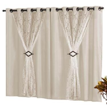 Imagem de Cortina para janela Tecido 2,20mx1,30m Meia Parede Marrocos - EMPÓRIO 