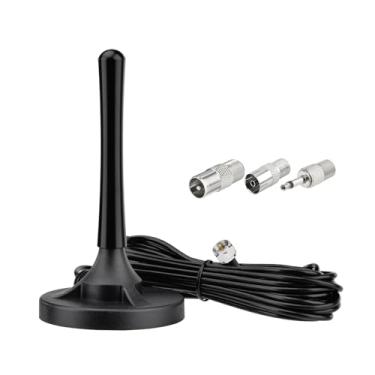 Imagem de Eightwood Antena FM para receptor estéreo, base magnética antena de rádio FM com cabo de extensão de 3 metros para rádio estéreo Pioneer Onkyo Yamaha Marantz Bluetooth Home Theater