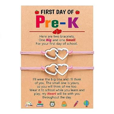Imagem de PINKDODO Conjunto de pulseiras First Day of para 2 pulseiras de desejos combinando presentes de volta às aulas, Nylon, Sem pedras preciosas
