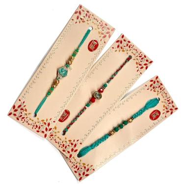 Imagem de Store Indya Rakhi Multipack | Lindos Rakhis para irmãos | Rakhi para irmão | Rakshabandhan | Conjunto Premium Rakhi, Rakhi para irmão e Bhabhi, pulseira Rakhi, Rakhi Thread Rakhee para irmão Raksha
