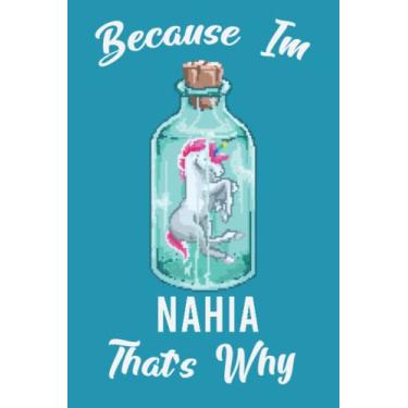 Imagem de Nahia Notebook: Pixel Art Style Unicorn Ruled Paper Notebook Journal Blank Wide Lined Workbook for Girls Boys Kids Teens Students.