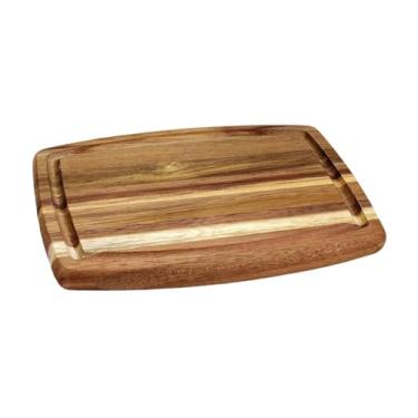 Imagem de Bothyi Tábua de corte de madeira de acácia, travessa para servir queijo com ranhura para, bandeja para servir pizza, queijo, de cortar para pão