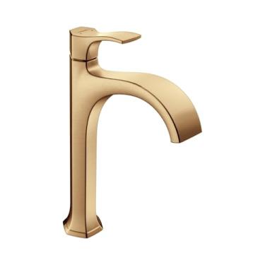Imagem de hansgrohe Locarno - Torneira para pia de banheiro com furo de 35,5 cm de altura em bronze escovado, 04811140