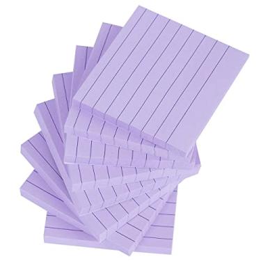 Imagem de Vanpad Blocos autoadesivos pautados roxos claros, fáceis de colocar para casa, escritório, caderno, 8 blocos/pacote