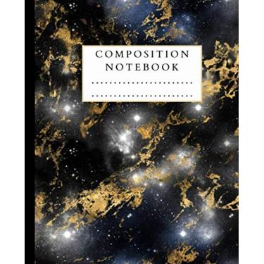 Imagem de Composition Notebook: Collage Wide Ruled Notebook | Gold Glitter Liquid Marble Book for Girls | Primary Journal for Kids Teens Students | Lined Paper Workbook