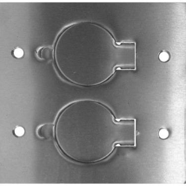 Imagem de Placa Piso Aluminio 4X4''Tomada Universal''Com 2 Tampa Unha Pa442U - S