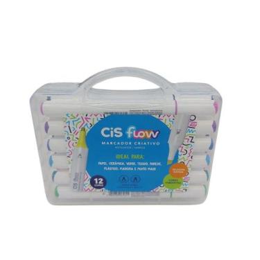 Imagem de Marcador criativo ponta dupla cis flow maleta com 12 cores