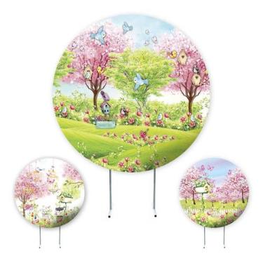 Imagem de Painel de Festa Jardim Encantado, Painel Redondo, Painel de Festa Redo