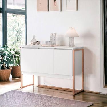 Imagem de Buffet 3 Portas Classico Siberia - Branco Cobre Branco Cobre