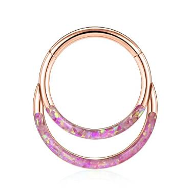 Imagem de AROWRO Brincos Helix Rook Double Open Stack Sleeper Brinco 316L Aço cirúrgico 16G 7 mm 8 mm 10 mm CZ Cartilagem Tragus Piercing Joia Septum Clicker, Metal, outro