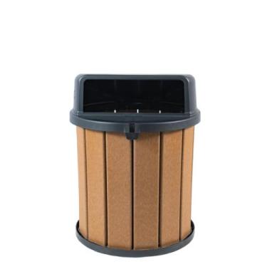 Imagem de Lixeira Madeira Plástica 75 Litros - Cor Marrom Ipê - MBS