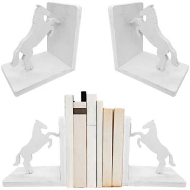 Imagem de Suporte Aparador Livros Mdf Cavalo Rústico Apoio Prateleira Estante En