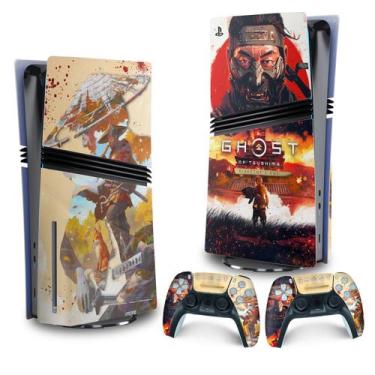 Imagem de Adesivo Compatível PS5 Pro Skin Vertical Ghost of Tsushima Director's 