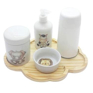 Imagem de Kit higiene bebê 5 pçs Safari Bdj Nuvem Molh Red Dec. - Antilope Decor