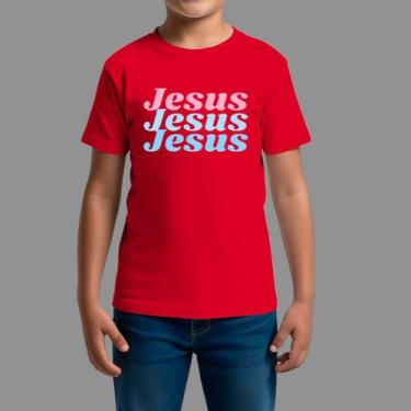 Imagem de Camisetas Infatil Religiosa Moda Cristã Gola Redonda Jesus Frase - Rod