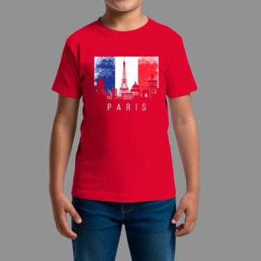 Imagem de Camiseta Infatil Streetwear Básica Casual Estilosa Gola Redonda Paris 