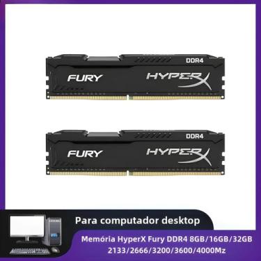 Imagem de Memória RAM HyperX Fury DDR4 - 8GB, 16GB ou 32GB (2133MHz a 3600MHz), 