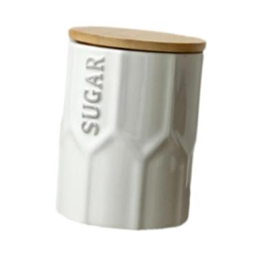 Imagem de WeiLaiKeQi Organização de despensa de despensa de despensa de barragem ampla de caramela de cozinha cerâmica Projetos de boca ampla, açúcar