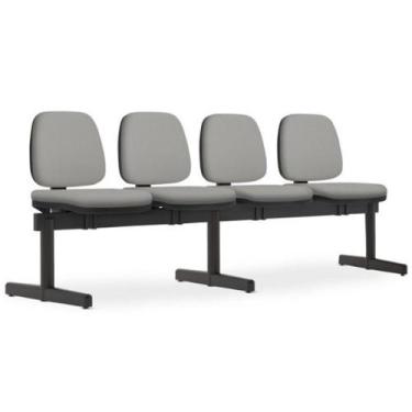 Imagem de Cadeira Longarina 4 Lugares Recepção Sala de Espera Work F02 Crepe Cin